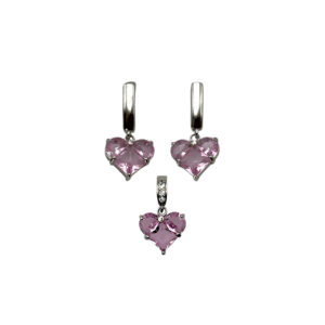 Набір (сережки, кулон) "Rainbow Hearts"