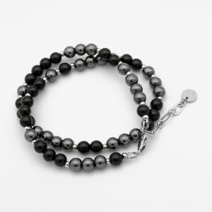 Колье "Color Crush" черный агат черный гематит